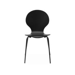 sweeek Set of 4 retro wooden stacking chairs in Black - thumbnail 8