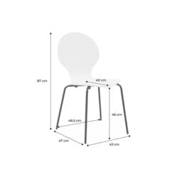 sweeek Set of 4 retro wooden stacking chairs in Black - thumbnail 5