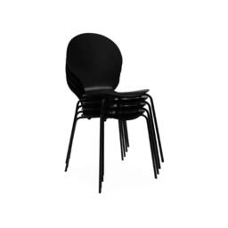 sweeek Set of 4 retro wooden stacking chairs in Black - thumbnail 7