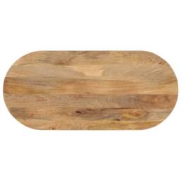 Berkfield Home Table Top 100x50x2.5 cm Oval Solid Wood Mango in Brown - thumbnail 2