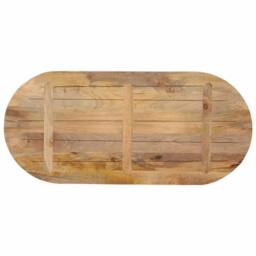 Berkfield Home Table Top 100x50x2.5 cm Oval Solid Wood Mango in Brown - thumbnail 5