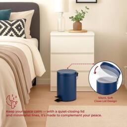NESTLUNE 3L Pedal Bin stainless Steel Matt Finish in Blue - Size: 100 cm x 15 cm - thumbnail 2