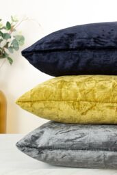 Ashley Wilde Kassaro Crushed Velvet Cushion in Mustard - Size: 50 cm x 50 cm - thumbnail 4