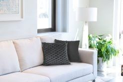 New Edge Blinds Leah Collection Deluxe Cushion Cover in Black - Size: 43 cm x 43 cm - thumbnail 2