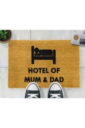 Artsy Mats Hotel of Mum & Dad doormat - Regular 60x40cm in Black - Size: 40 cm x 60 cm - thumbnail 3