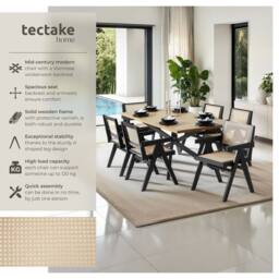 tectake Dining Chair Lizzy Set Of 6 - Black - Size: 6 Pack - thumbnail 2