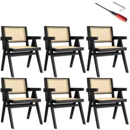 tectake Dining Chair Lizzy Set Of 6 - Black - Size: 6 Pack - thumbnail 1