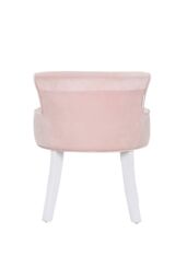 Living and Home Pink Velvet Soft Seat Low Back Dressing Footstool with White Legs - thumbnail 5