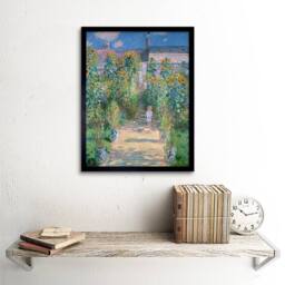 "Artery8 Claude Monet French Artist Garden Vetheuil Old Framed Wall Art in Green - Size: W12"" x H16""" - thumbnail 2