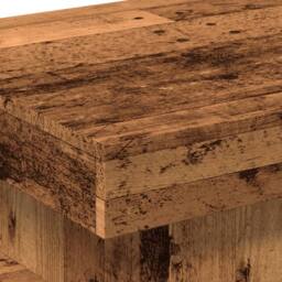 Berkfield Home Coffee Table with LED Lights Old Wood 50x50x40 cm in Brown - Size: 50 x 50 x 40 cm - thumbnail 9