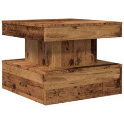 Berkfield Home Coffee Table with LED Lights Old Wood 50x50x40 cm in Brown - Size: 50 x 50 x 40 cm - thumbnail 8