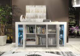 Creative Furniture Eden Sideboard 164cm - A Sophisticated & Spacious Cabinet with Gloss Doors & LED Lights in White - thumbnail 5