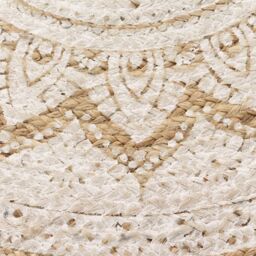 Berkfield Home Area Rug Braided Jute Printed 90 cm Round in Beige - Size: 100 cm diameter - thumbnail 4