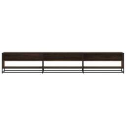 Berkfield Home TV Cabinet Brown Oak 270x40x46 cm Engineered Wood - Size: 270 x 40 x 46 cm - thumbnail 4