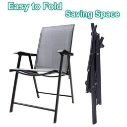 Living and Home 2 - Person 105Cm Long Dining Bistro Set in Black - thumbnail 4