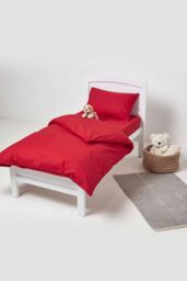 Homescapes Cotton Kids Pillowcases 40 x 60 cm 200 Thread Count, 2 Pack in Red - thumbnail 4