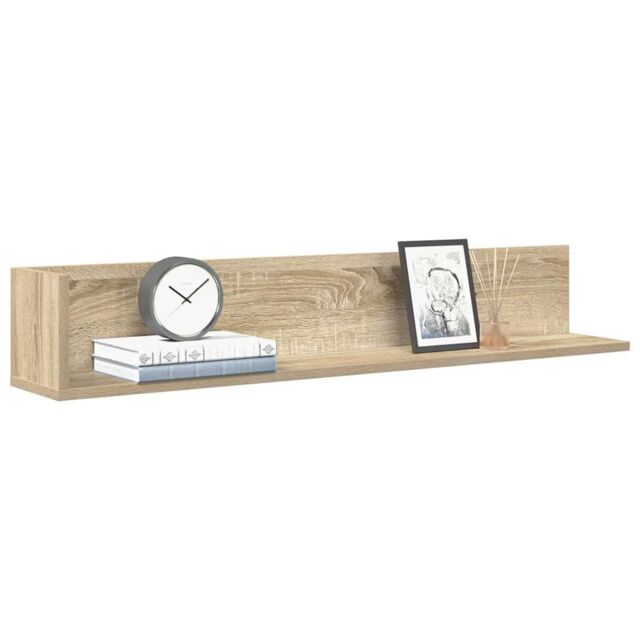Berkfield Home Wall Shelves 2 pcs Sonoma Oak 100x16.5x16.5 cm Engineered Wood in Brown - image 1