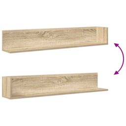 Berkfield Home Wall Shelves 2 pcs Sonoma Oak 100x16.5x16.5 cm Engineered Wood in Brown - thumbnail 8