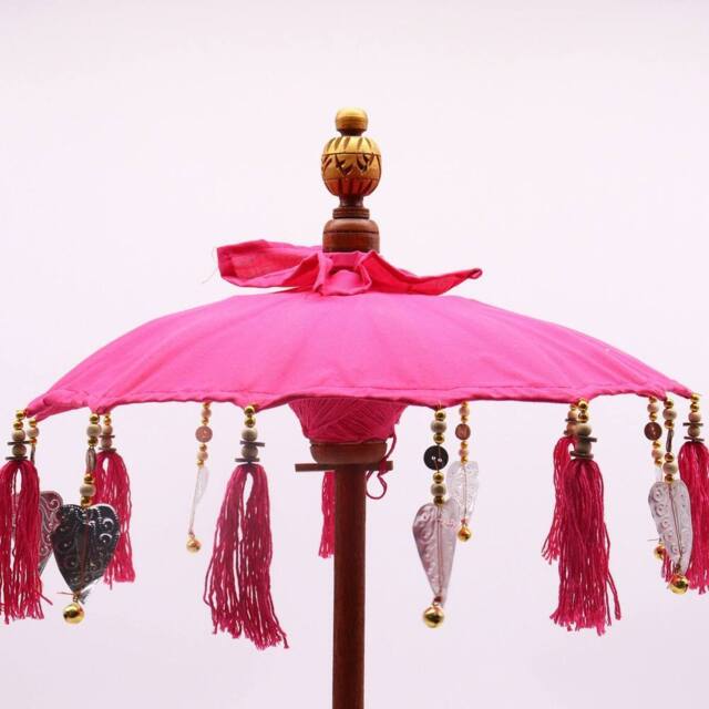 Serenityy Bali Home Decor Parasol - Pink Cotton Canvas - 40cm - Size: 40 cm - image 1