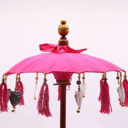 Serenityy Bali Home Decor Parasol - Pink Cotton Canvas - 40cm - Size: 40 cm - thumbnail 1