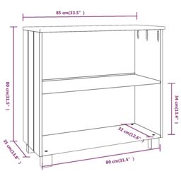 Berkfield Home Sideboard HAMAR Light Grey 85x35x80 cm Solid Wood Pine - Size: 85 x 35 x 80 cm - thumbnail 6