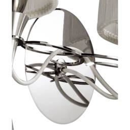 Netlighting Lucca Wall Lamp Switched 2 Light E27 Chrome White Shades & Crystal in Grey - thumbnail 5