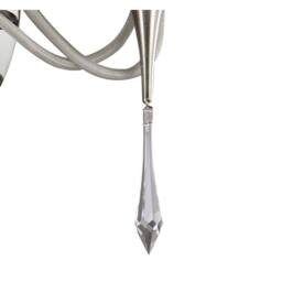 Netlighting Lucca Wall Lamp Switched 2 Light E27 Chrome White Shades & Crystal in Grey - thumbnail 6