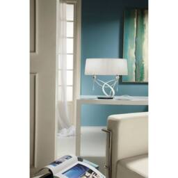 Netlighting Lucca Wall Lamp Switched 2 Light E27 Chrome White Shades & Crystal in Grey - thumbnail 4