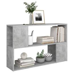 Berkfield Home Book Cabinet Concrete Grey 100x24x63 cm Engineered Wood - Size: 100 x 24 x 63 cm - thumbnail 5