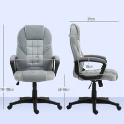 STILVORA Grey Faux Leather Office Chair - thumbnail 2