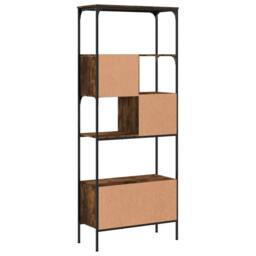 Berkfield Home Decorative Bookcase 5-Tier Smoked Oak 76x33x188.5 cm Engineered Wood in Brown - thumbnail 7