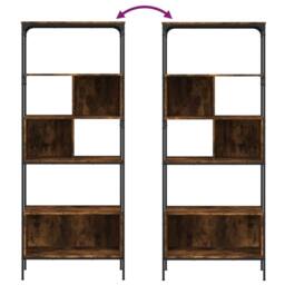 Berkfield Home Decorative Bookcase 5-Tier Smoked Oak 76x33x188.5 cm Engineered Wood in Brown - thumbnail 8