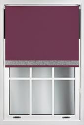 Furnished Aubergine Blackout Fabric with Silver Glitter Accent - Trimmable Roller Blind - Size: 240 cm width x 210 cm drop - thumbnail 1