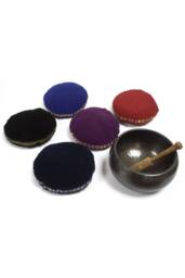KDMD 11cm Velvet Cushion for Singing Bowls - Secure, Elegant Sound Base in Maroon - thumbnail 3