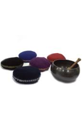 KDMD 11cm Velvet Cushion for Singing Bowls - Secure, Elegant Sound Base in Maroon - thumbnail 2