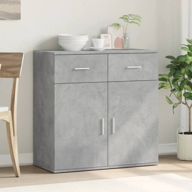 Berkfield Home Sideboard Concrete Grey 79x38x80 cm Engineered Wood - Size: 79 x 38 x 80 cm - image 1