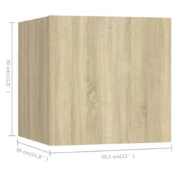 Berkfield Home 6 Piece TV Cabinet Set Sonoma Oak Engineered Wood in Brown - thumbnail 6