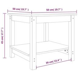 Berkfield Home Beautiful Coffee Table Black 50x50x45 cm Solid Wood Pine - Size: 50 x 50 x 45 cm - thumbnail 7