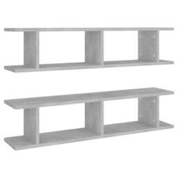Berkfield Home Wall Shelf 2 pcs Concrete Grey 90x18x20 cm Engineered Wood - Size: 90 x 18 x 20 cm - thumbnail 3