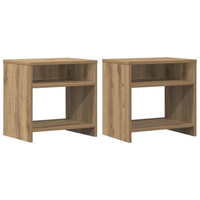 Berkfield Home Bedside Cabinets¬†2 pcs Aritisian Oak 40x30x40 cm Engineered Wood in Brown - Size: 40 x 30 x 40 cm - image 1