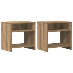 Berkfield Home Bedside Cabinets¬†2 pcs Aritisian Oak 40x30x40 cm Engineered Wood in Brown - Size: 40 x 30 x 40 cm - thumbnail 1