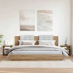 Berkfield Home Bedside Cabinets¬†2 pcs Aritisian Oak 40x30x40 cm Engineered Wood in Brown - Size: 40 x 30 x 40 cm - thumbnail 3