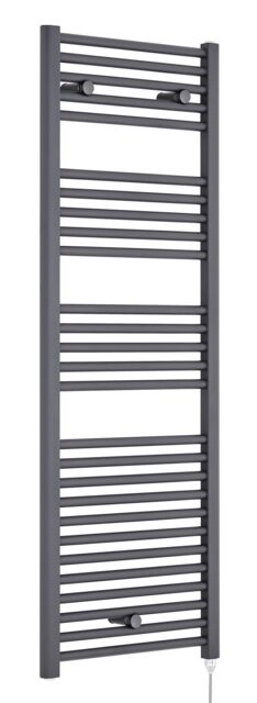 Balterley Electric Vertical Round Towel Rail & 27 Rails, 1375x480mm, Anthracite in Grey - image 1