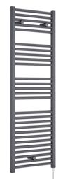 Balterley Electric Vertical Round Towel Rail & 27 Rails, 1375x480mm, Anthracite in Grey