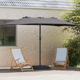 Berkfield Home Garden Parasol Folding Anthracite 385 x 209 x 244 cm Fabric - thumbnail 3
