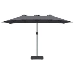 Berkfield Home Garden Parasol Folding Anthracite 385 x 209 x 244 cm Fabric - thumbnail 4