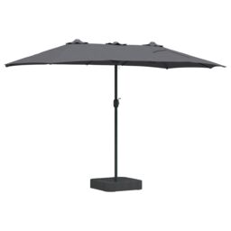 Berkfield Home Garden Parasol Folding Anthracite 385 x 209 x 244 cm Fabric - thumbnail 6