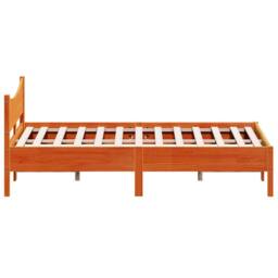 Berkfield Home Beautiful Bed Frame without Mattress Wax Brown 140x190 cm Solid W - thumbnail 5
