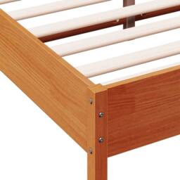 Berkfield Home Beautiful Bed Frame without Mattress Wax Brown 140x190 cm Solid W - thumbnail 7