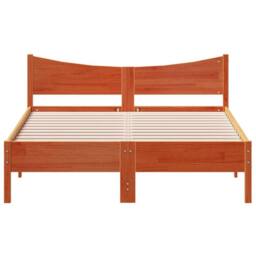Berkfield Home Beautiful Bed Frame without Mattress Wax Brown 140x190 cm Solid W - thumbnail 4